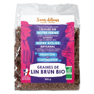 LIN BRUN 100%  FRANCE   graines  500g