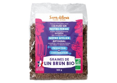 LIN BRUN 100%  FRANCE   graines  500g
