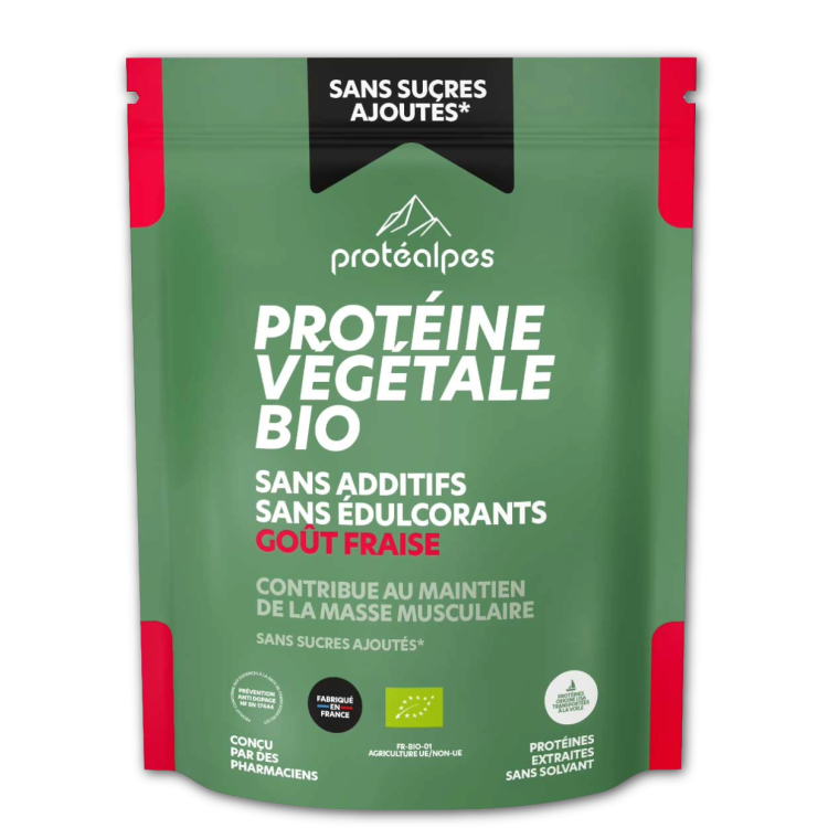 PROTEINE VEGETALE BIO FRAISE s/sucre540g