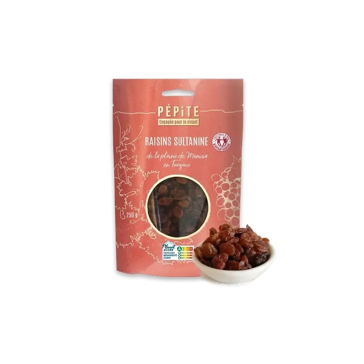 RAISINS SULTANINE gros calibTURQUIE 250g