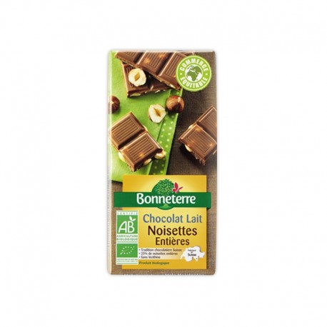 CHOCOLAT LAIT NOISETTES ENTIERES 100 gr CHOCOLAT LAIT NOISETTES ENTIERES 100 gr